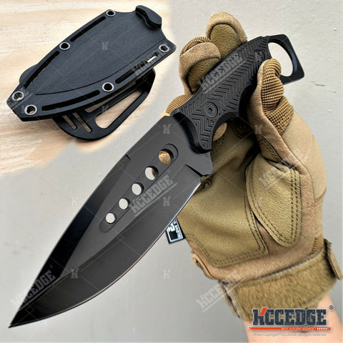 9" Tactical Knife FIXED BLADE KNIFE w/ Kydex Sheath Coyote Brown Survival Knife