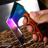Image of 4.75" TACTICAL FIXED BLADE KNIFE FULL TANG CAMPING KNIFE w/ WOOD HANDLE