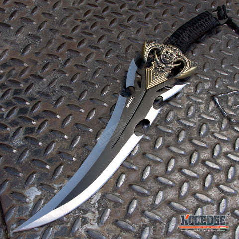 19" Tactical Camping Hunting Sword Dragon Skull Dagger Razor Sharp w/ Sheath