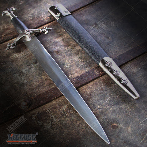 16" Medieval Fleur de Lis Dagger with Stainless Steel Blade