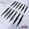 Image of 12PC 6" Black NINJA FULL TANG Throwing Knife Set w/ Nylon Zipper Case