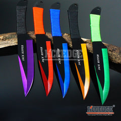 2PC 9" Jack Ripper High Impact Throwing Knife Set with Sheath Ninja Kunai Combat Technicolor Sharp Throwers Outdoor Throwing 5 COLORS TO CHOOSE