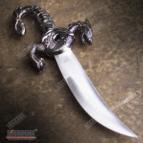 10" INLAY FANTASY DRAGON DAGGER Blade Knife Collectible Dagger Knife Home Decor
