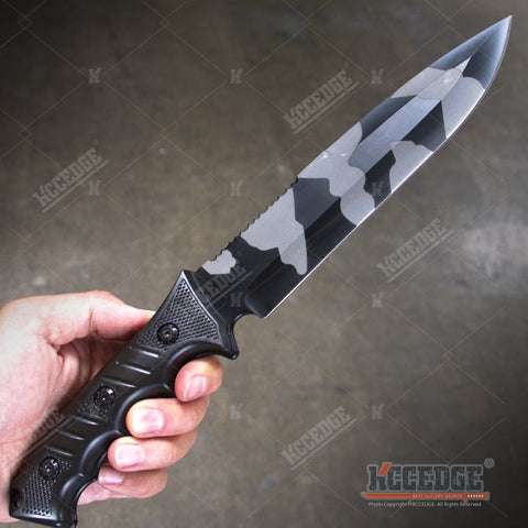 13.5" Drop Point Tactical Camping Hunting Survival Army Military Camo Knife