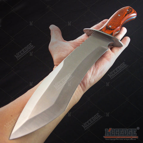 15" Full Tang Rescue Survival Bowie Tactical Combat Fixed Blade Knife w/ Nylon Sheath