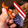 Image of 4.75" TACTICAL FIXED BLADE KNIFE FULL TANG CAMPING KNIFE w/ WOOD HANDLE