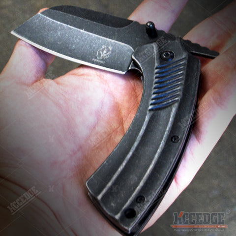 CAMPING HUNTING Assisted Open Pocket Folding Knife BUCKSHOT CLEAVER RAZOR Blade