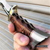 Image of 12" FULL TANG FIXED BLADE KNIFE WITH WOOD HANDLE SCALES & 440 STAINLESS STEEL BLADE HUNTING KNIFE CAMPING KNIFE SURVIVAL KNIFE