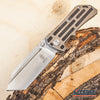 Image of 2 PC OUTDOOR EDC TACTICAL Assisted Open Buckshot TANTO Folding Pocket Knife + Buckshot Cleaver RAZOR Blade Gift Set