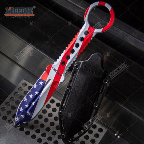 8.25" FULL TANG TACTICAL FIXED BLADE KNIFE  w/ KYDEX SHEATH SPEAR POINT BLADE