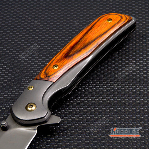 8" Classic Camping Survival Rescue Knife Assisted Open Stainless Steel Pocket Folding Knife