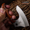Image of 4.75" TACTICAL FIXED BLADE KNIFE FULL TANG CAMPING KNIFE OUTDOOR AXE w/ WOOD HANDLE
