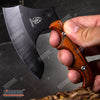 Image of 4.75" TACTICAL FIXED BLADE KNIFE FULL TANG CAMPING KNIFE OUTDOOR AXE w/ WOOD HANDLE