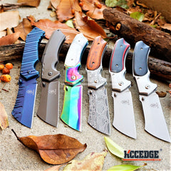 6PC 8" TACTICAL CLEAVER RAZOR Pocket Knife Spring Assisted Open Blade SET