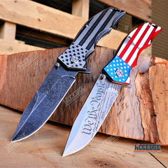 9" Proud of America DON'T TREAD ON ME OUTDOOR HUNTING POCKET FOLDING KNIFE