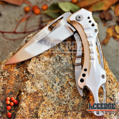 MTECH 8" 3.5MM SURVIVAL TACTICAL TI COATED Camping Pocket Knife w/Bottle Opener