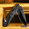 Image of 8 1/8" Tanto Point Blade Tactical Stainless Steel Pocket Knife w/ Glass Breaker