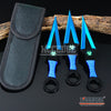 Image of 3PC 6.5" Ninja Kunai Biohazard Technicolor Zombie Throwing Knife Set +Sheath