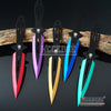 Image of 3PC 6.5" Combat Spider Thrower Technicolor Outdoor Throwing Knife Set w/Sheath