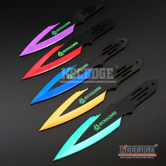 3PC 6.5" Biohazard Technicolor High Impact Survival Throwing Knife Set w/Sheath