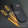 Image of 2PC 9" Throwing Knife Set Double Edged Blade Sharp Tip Point  with Sheath Survival Technicolor High Impact Outdoor Throwers Cord Wrapped Handles w/ Finger Hole