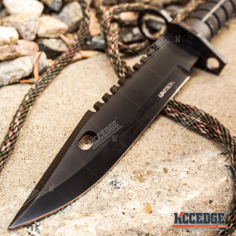12.5" SWAT TEAM CS GO Tactical Fixed Blade Hunting Bayonet Bowie Military Combat Knife