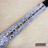 Image of 27" DAMASCUS ETCHED Full Tang Katana Sword w/ 2 Throwing Knives