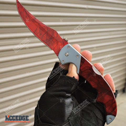 8" CSGO BACKLOCK FOLDING KNIFE TACTICAL SURVIVAL HUNTING CAMPING FOLDER