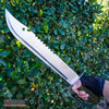 Image of 19.5" HUNTERS CHOPPING SWORD Sawback Fixed Blade Machete Knuckle-Bow Guard