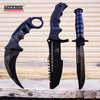 Image of 3PC COMBO CSGO Tactical Fixed Blade Knife Set - Hawkbill, Huntsman, Combat Knife