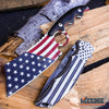 Image of 2PC PATRIOTIC SET US Flag CLEAVER + We The People Don't Tread on Me POCKET KNIFE