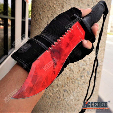 12" CSGO KNIFE FIXED KNIFE Hunting Bowie MILITARY TACTICAL Combat Razor Blade