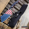 Image of PROUD OF AMERICA 8.25" FIXED BLADE CLEAVER Patriotic American Flag HUNTING Knife