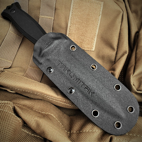 TAKUMITAK 9.5" Fixed Blade Knife D2 5mm Spearpoint Blade G10 & Kydex Sheath Tactical Knife