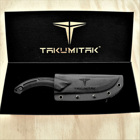 TAKUMITAK 9.5" Fixed Blade Knife D2 5mm Straight Back Blade G10 & Kydex Sheath Tactical Knife