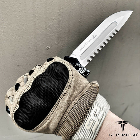 TAKUMITAK 11" Fixed Blade Knife Full Tang D2 Blade 4.79mm Drop Point Blade G10 Handle Kydex Sheath Emergency Knife Camping Knife EDC Bushcraft Go Bag Knife
