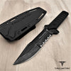 Image of Takumitak 11" Fixed Blade Knife Full Tang Serrated D2 Blade 4.71mm Clip Point Blade G10 Handle Kydex Sheath Camping Knife Hunting Knife EDC Bushcraft Go Bag Knife