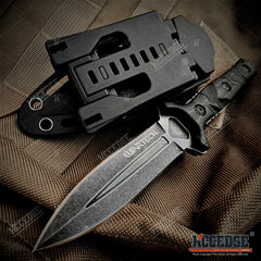 8" Fixed Blade Knife G10 Handle Scales w/ Molle Compatible Kydex Pressure Retention Sheath