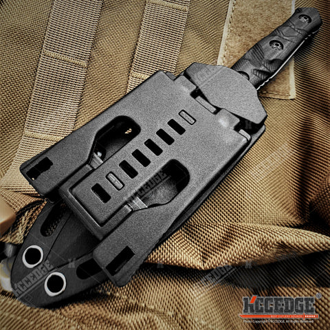 8" Fixed Blade Knife G10 Handle Scales w/ Molle Compatible Kydex Pressure Retention Sheath