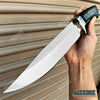 Image of 12" FULL TANG FIXED BLADE KNIFE WITH WOOD HANDLE SCALES & 440 STAINLESS STEEL BLADE HUNTING KNIFE CAMPING KNIFE SURVIVAL KNIFE