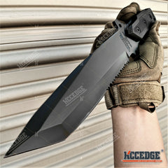 12" Fixed Blade Knife 6.5" Tanto Blade Serrated Camping Knife Survival Knife
