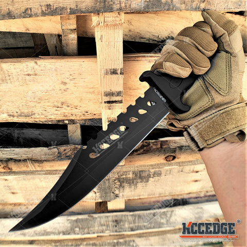 13" Fixed Blade Knife 7.5" Blade Tactical Knife w/ Hammer Pommel Hunting Knife