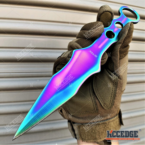 9" Full Tang Tactical Knife Camping Knife Fixed Blade Knife w/ Kydex Sheath