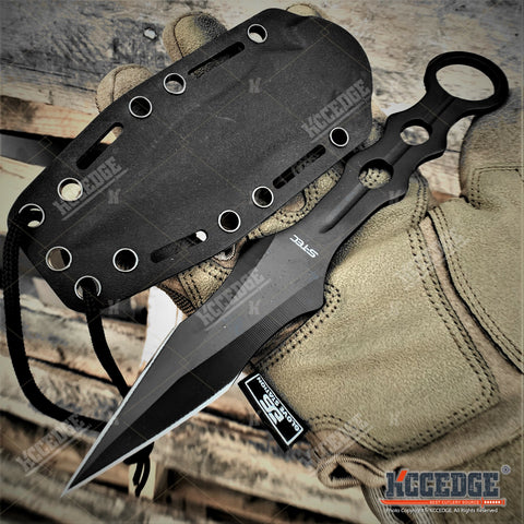 9" Full Tang Tactical Knife Camping Knife Fixed Blade Knife w/ Kydex Sheath