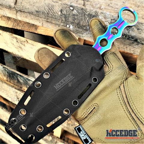 9" Full Tang Tactical Knife Camping Knife Fixed Blade Knife w/ Kydex Sheath