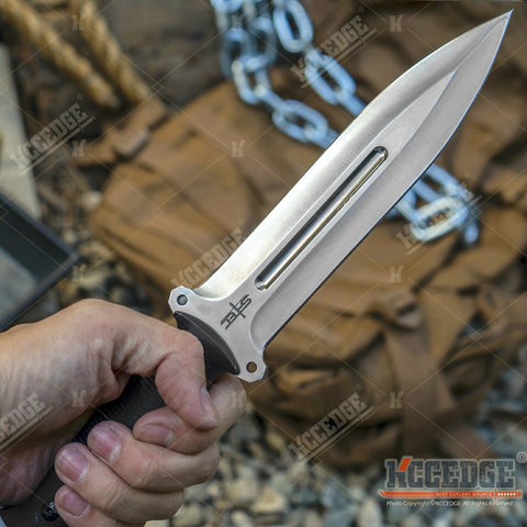 12" Fixed Blade Tactical Knife G10 Handle w/ Kydex Sheath 8cr13MOV Spear Point Blade