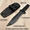 Image of Takumitak 11" Fixed Blade Knife Full Tang Serrated D2 Blade 4.71mm Clip Point Blade G10 Handle Kydex Sheath Tactical Knife EDC Bushcraft Go Bag Knife