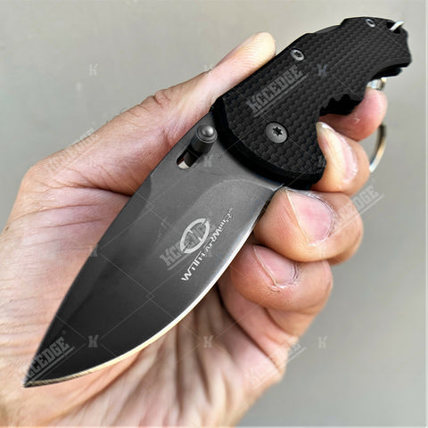 Razor Sharp Small 5" Easy to Carry Titanium Nitride Coated Tactical Knife Hunting Knife