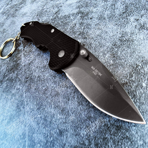 Razor Sharp Small 5" Easy to Carry Titanium Nitride Coated Tactical Knife Hunting Knife