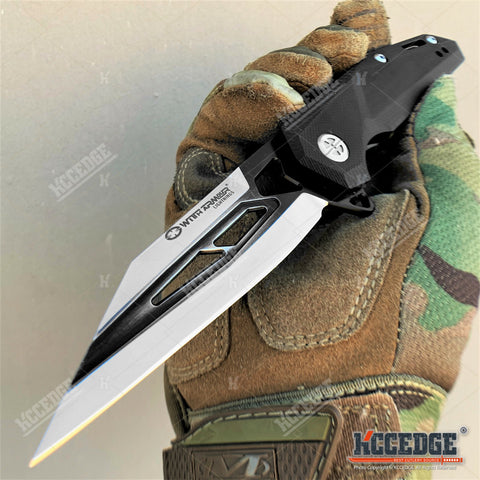 8.5" Tactical Knife D2 Steel Blade with Ball Bearing System Paired with G10 Handle Scales Hunting Knife